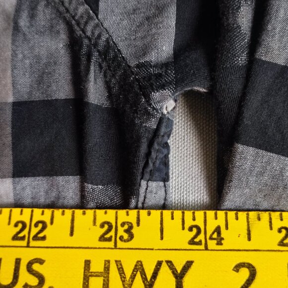 Zoo York casual button down shirt men's size XXL grey plaid long sleeve slim fit - Picture 10 of 11